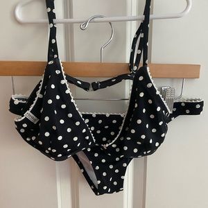 Black Polka Dot Bikini TOP